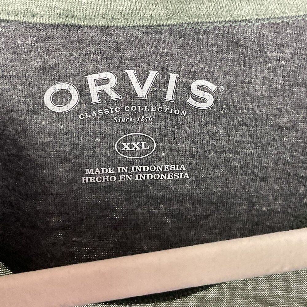 Orvis Sandy Point 1/4 Zip Pullover, Olive Green, Men's XXL, 85% poly/15% cotton - Picture 6 of 8